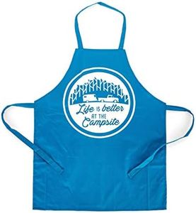 Camco Life is Better at The Campsite Adjustable Apron | Features a Truck and Tree-Themed Design, Made Entirely of Cotton, and is Machine Washable (53258)