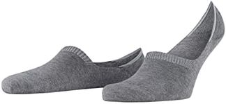 FALKE Men's Family Invisible Liner Socks, Cotton, No Show Hidden In Shoe Low Cut Invisible Sock Footsies For Summer With Anti Slip System, Grey (Light Grey Melange 3390), 39-42 (US 6.5-9), 1 Pair