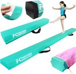 FC FUNCHEER Foldable gymnastics beam for kids,6FT/9FT floor balance beam,non-slip base,faux suede cover with carrying bag and handles