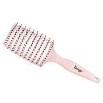 L'ANGE HAIR Siena Wide Curved Vented Hair Brush | Detangle Brush with Nylon Bristles | Best Brush for Tangles and Knots | Ideal Brush for Men and Women | Vented Hair Brushes for Airflow | Blush