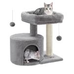 FEANDREA Cat Tree Tower with Sisal-Covered Scratching Posts, Light Grey UPCT50W