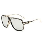 Gobiger Aviator Sunglasses for Men Retro Fashion Goggle Alloy Frame shades (Mirrored Silver)