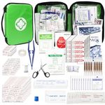 Home-Businesses First-Aid Emergency-Kit for Camping-Car - 300 Pcs Urgent Essential First Aid Kits Refill Supplies with Tourniquet Bandages for Workpalce Green 1st Aid