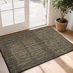 COSY HOMEER Nonslip Door Mat for Indoor, Absorbent Dirt Trapper Front Entryway Door Mat, 100% Polyester Welcome Entrance Mat Rug Modern Style, 60 x 90 cm, Light Brown