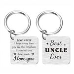 SOUSYOKYO Uncle Fathers Day Keychain, Best Uncle Ever Gifts, I Love My Uncle Birthday Gift Ideas, Fun Present for Favorite Uncle from Niece and Nephew, Thank You Our Uncle Key Chain for Men