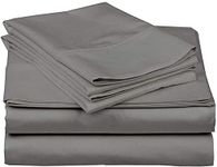 Waterbed Sheets Queen Size - Attached Waterbed Sheets 4 Piece - Dark Grey Solid Waterbed Sheet Set - Ultra Soft Rich 500 Thread Count 100% Cotton 15 Inch Deep Pocket Attached Waterbed Sheets