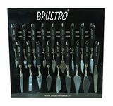 BRUSTRO Artists Palette Painting Knives Set of 18 (Stand not included) | Set of 5 | Wooden Handle, Stainless Steel Blade | Ideal for Gesso, Acrylic Paint, Modeling Paste, Mixing, Spreading, Scumbling.