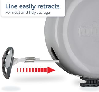 Minky Retractable Washing Line, 15m – Wall Mounted Indoor/Outdoor, Grey