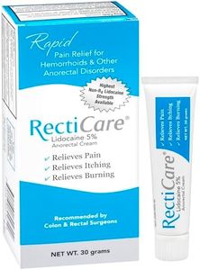 Recticare Anorectal Lidocaine 5% Cream: Topical Numbing Cream for Treatment of Hemorrhoids & Other Anorectal Disorders - 30g Tube