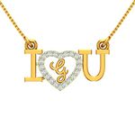 Kanak Jewels I L U Couple Pendant "G" Letter Gold plated Valentine Latest American Diamond for Women Girls Girlfriend Men Boys Couples Lovers Design alphabet Cubic Zirconia Brass Chain Pendant