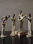 Pranav Enterprises | Set of 4 Musical Ladies Playing Instrument Statues | Showpiece Collectible Figurines |