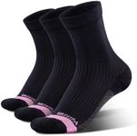 BRISIRA Coolmax Bamboo Viscose Running Compression Quarter Socks Women Moisture Wicking Anti Blister Athletic Ankle Cushion