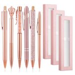 Candcamp 6Pcs Ballpoint Pens Bling Metal Pens Elegant Diamond Design Stationery Office Desk Accessories Birthday Present Thank You Gifts Leaving Gifts for Women Girls Teachers Friends Colleagues