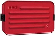 SIGG - Metal Lunch Box - with Food Separator - Dishwasher & Microwave Safe, Leakproof, BPA Free - Aluminum - Plus Red L