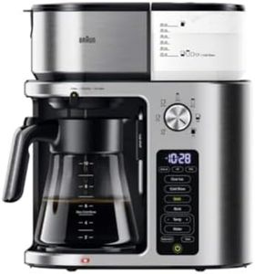 Braun MultiServe Plus 10- Cup Pod Free Drip Coffee Maker, 7 Brew Sizes/Hot & Cold Brew & Hot Water for Tea, KF9370SI