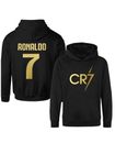 AZ Inspired CR#7 Football FORZAJUVE Footballl Ronaldo support kids Unisex Hoodies (as8, age, 7_years, 8_years, regular) Black