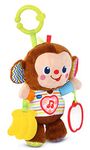 VTech Swing & Sing Monkey, Cute Pram Toy with Lights, Music and Colours, Cuddly Toy with Self-Discovery Mirror and Teether, Soft Cuddly Toy with Tactile Stimulation, Baby Girls and Boys 3 Months +