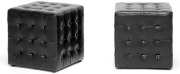 Baxton Studio Siskal Ottoman, Black