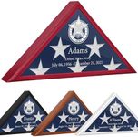 Personalized Passion Case for Burial Flag - Wall Mount Case with Glass Front - Durable and Sturdy Solid Wood Holders for 5x9.5 Feet American Veteran Flag (Burgundy, 5’ x 9.5’ Personalized)
