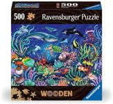 Ravensburger Wooden Puzzle 17515 - Unten im Meer - 500 Teile Holzpuzzle für Erwachsene und Kinder ab 14 Jahren, mit stabilen, individuellen Puzzleteilen und 40 kleinen Holzfiguren (Whimsies)