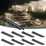 Modern 12inch 5W Hardscape Lighting,5000K Daylight White Retaining Wall Lights,12V AC/DC Low Voltage Landscape Paver Lights,IP65 Waterproof Outdoor Step Light,50,000 Hours Lifespan,8 Packs