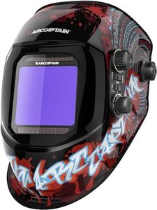 ARCCAPTAIN Casque de soudage automatique Real Colour entièrement automatique avec champ de vision extra large 10 x 9 cm Couleur véritable Casque de soudeur Large ombre 4/9-13 pour ARC TIG MIG