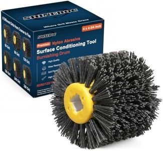 80 Grit Abrasive Nylon Drawing Wheel,4.7" x 4" Surface Conditioning Tool Drum,burnishing polishing Tool for Metal Polishing Paint, Rust, Oxidation