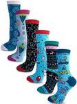 Kalon 6 Pack Women's Christmas Crew Socks Fun & Cute Holiday Gift Set (Medium, Cutesy)