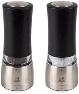 Peugeot Daman Duo 2/43179 Pepper and Salt Mill Set of 2 Electric Spice Mills Plastic Stainless Steel Transparent 16 cm
