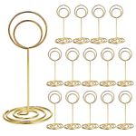 Provone 20 Pcs Table Number Holders - 3.43 Inch Table Number Stands Gold, Short Place Card Holder for Photo Menu Memo for Wedding Party Graduation Reception Restaurant Home Centerpiece Decorations