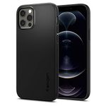 Spigen Thin Fit Back Cover Case Compatible with iPhone 12 Pro/12 (TPU + Poly Carbonate | Black)