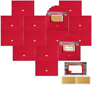 14pz Biglietti Amore Gratta E Vinci Personalizzato Buste Rosso Calendario Avvento D’Amore Vanlentine Idea Regalo per Lui e Lei Ti Amo Perché Fidanzati Matrimonio Anniversario DIY