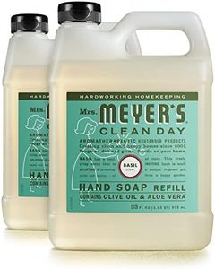 Mrs. Meyer's Hand Soap Refill, Made with Essential Oils, Biodegradable Formula, Basil, 33 Fl. Oz - Pack Of 2