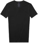 Tommy John Men's Cool Cotton 2.0 High V Neck T Shirt, Stay Tuck Design, Soft Stretch Fabric Cotton, Comfortable Fit Premium Men's T-Shirt, Short Sleeve Undershirts for Mens, Black, Small