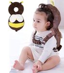 DaKos Baby Head Protector, Baby Head Protector For Crawling, Baby Head Protector Cushion, Baby Head Neck Back Protector With Horizontal Safety Belt (Brown Bee),1 Count