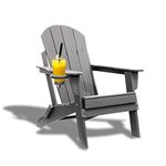 Folding Adirondack Chair, TEKXDD HDPE Plastic Outdoor Adirondack Chairs All-Weather Resistant with Cup Holder, Patio Chair Lawn Chair for Patio Deck Garden, Backyard Deck, Beach, Pool, Fire Pit