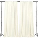 Gallety 10 FT x 10 FT Ivory Backdrop Curtain - Polyester Drapes for Backdrop with 4 Inch Rod Pockets - Wedding Ceremony Party Home Window Photo Shoot Decorations