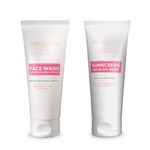 Derma Puritys Sunscreen SPF 50 gel-based - 100ml + Face wash for pollution control and hydration -100ml | Skin Care Combo | For All Skin Types