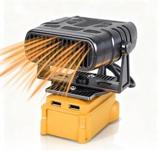 Elprico Battery Powered Space Heater for DeWalt, 200W Portable Cordless Heater with 2 Temp Settings and USB Charging Ports, for DeWalt 20V 60V Li Ion Battery DCB206 DCB208