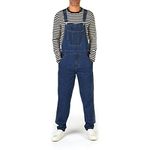 KNWER CLOTHING Men's Relaxed Fit Denim Dungarees Overalls – Jeans Bib and Brace Overall Dungarees - Adjustable Straps Multiple Pockets Pro Heavy Duty Workwear Overall Pants (Stone-36)