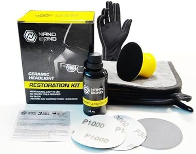 Nano Bond Ceramic Headlight Restoration Kit - No Power Tools Required - 3 Easy Steps to Restore Clarity Like New - Long Lasting UV Clear cloat