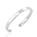 Free Engraving - 925 Sterling Silver Cuff Open Bangle Bracelet/Mens/Womens/Solid/Quality - KIMNKIM-4mm A11 / 6.5mm A16