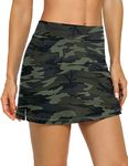 LouKeith Tennis Skirts for Women Golf Athletic Activewear Skorts Mini Summer Workout Running Shorts with Pockets Camo M