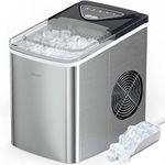 Silonn Ice Maker, Countertop Ice Machine 9 Cubes Ready in 6 Mins 12KG in 24Hrs, Self-Cleaning Ice Cube Maker with Ice Scoop and Basket, 2 Sizes of Bullet Ice for Home Kitchen Office Bar Party