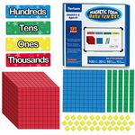 Torlam 131 PCS Magnetic Base Ten Blocks - Place Value Blocks -Math Manipulatives K-3 for Elementary Classroom, Number Blocks, Math Counters, Counting Cubes for Kids, Base 10 for 1st 2nd 3rd Grade