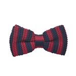 KRAWATTE Men’s Navy Blue Pre-Tied Knitted Bow Tie (KB-6)