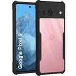 TheGiftKart Shockproof Crystal Clear Back Cover Case for Google Pixel 9 | 360 Degree Protection | Protective Design | Transparent Back Cover Case for Google Pixel 9 (PC & TPU, Black Bumper)