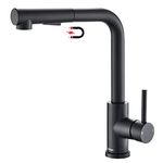 Tohlar Black Kitchen Tap Mixer with Pull Out Sprayer,360°Swivel Mixer Taps with Magnetic Docking,Stainless Steel Monobloc Single Handle Kitchen Sink Faucet with 2 Water Outlet Modes(Matte Black)