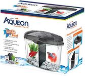 AQUEON AQE01216 Betta Fish Bowl Kit for Pets, Black, .5 Gallon