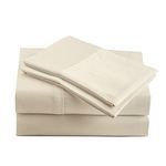 Peru Pima - 415 Thread Count - 100% Peruvian Pima Cotton - Percale - Bed Sheet Set (Twin, Ivory)